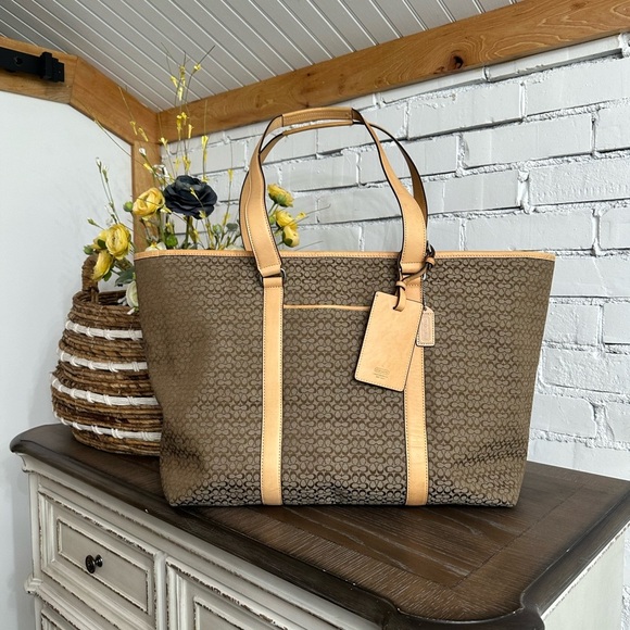 Coach small cc Canvas & Leather Duffle Bag (Large) - Picture 3 of 11